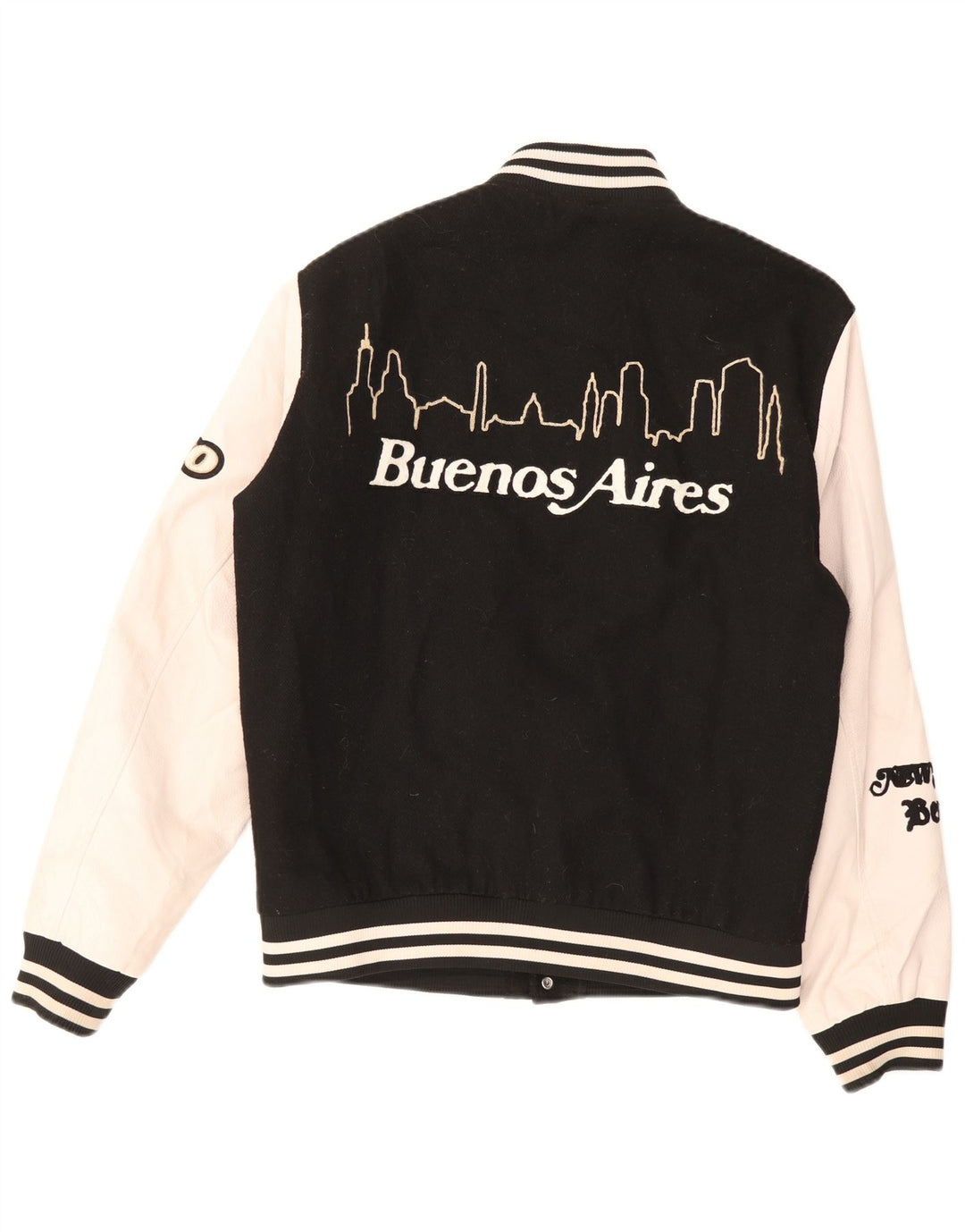 Jack & Jones Jachetă Varsity cu grafică pentru bărbați UK 38 Medium Black Colorblock