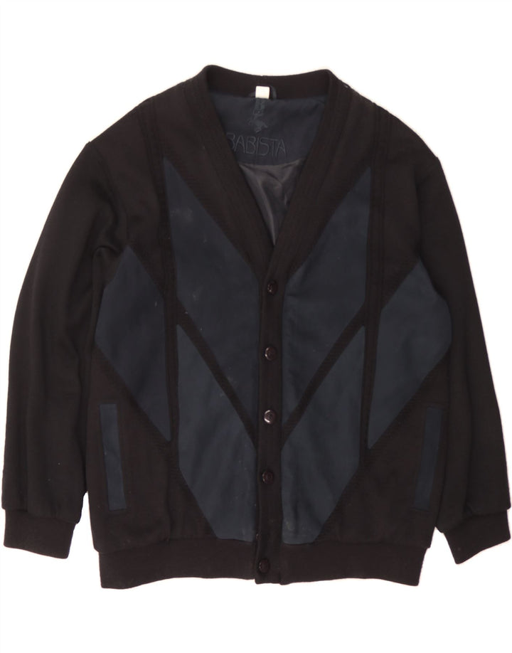 BABISTA Mens Bomber Jacket SIze 48/52 2XL Navy Blue Geometric Polyacrylic Vintage Babista and Second-Hand Babista from Messina Hembry 