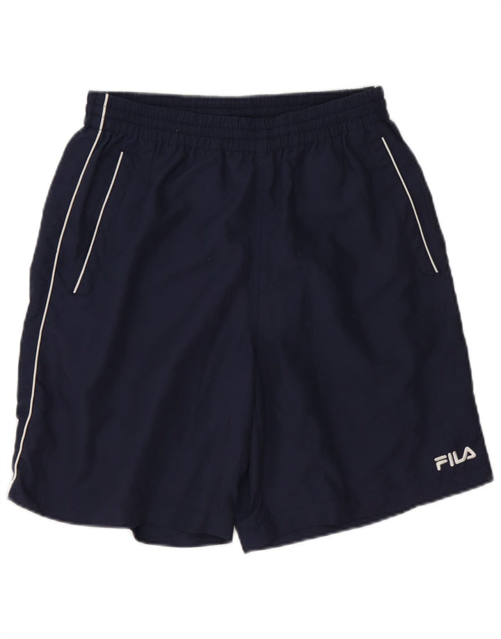 Pantaloni scurți sport Fila pentru bărbați, poliester mediu bleumarin