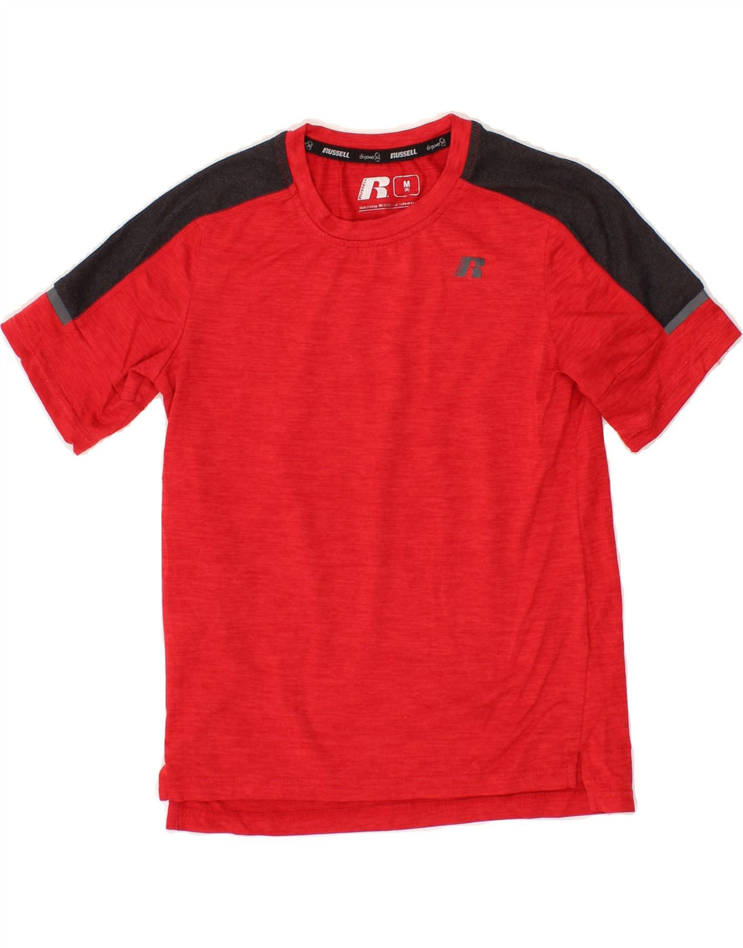 RUSSELL ATHLETIC Boys T-Shirt Top 7-8 Years Medium  Red Colourblock Vintage Russell Athletic and Second-Hand Russell Athletic from Messina Hembry 