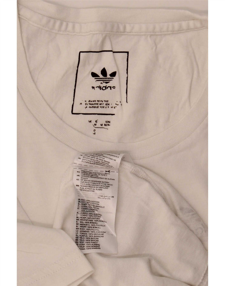 Tricou pentru bărbați Adidas Top Mediu Alb Bumbac