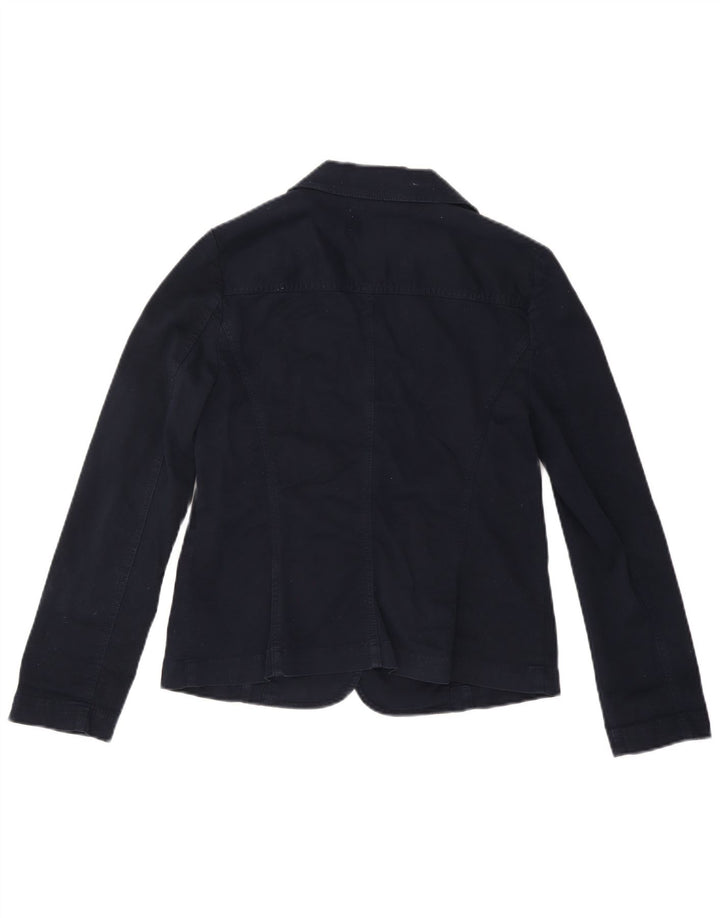 LAURA ASHLEY Sacou blazer pentru femei cu 2 nasturi UK 12 Bumbac mediu albastru bleumarin