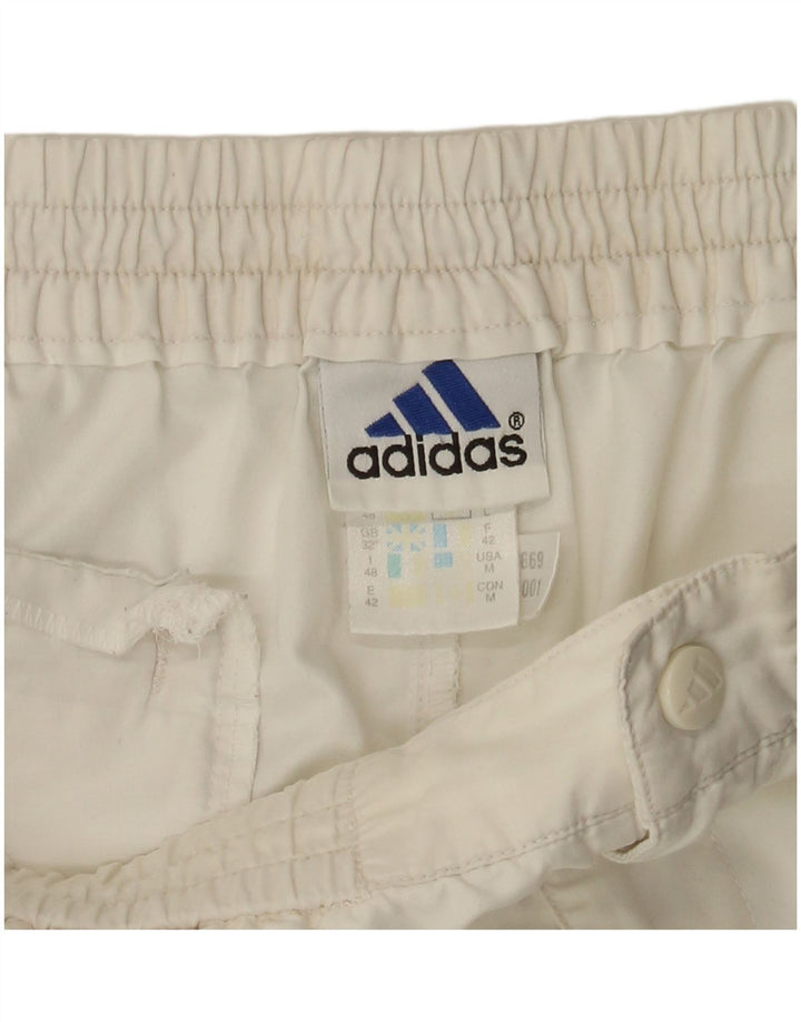 Pantaloni scurți de înot Adidas pentru bărbați, poliester alb mediu