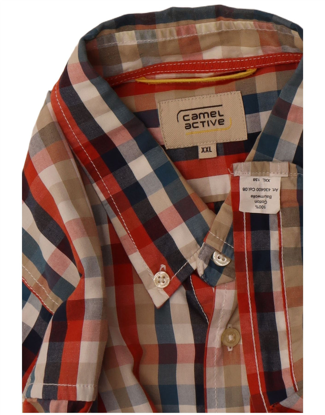 Camel Active Bărbați Cămașă, 2XL, Bumbac Multicolor, Cu Cară