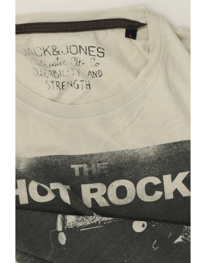 Tricou grafic Jack & Jones pentru bărbați Top mare alb