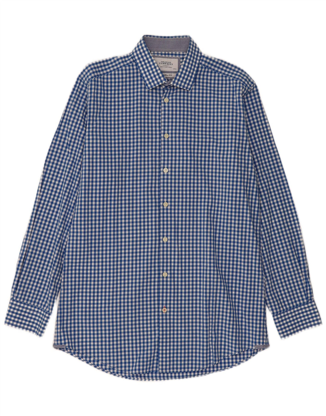 Cămașă pentru bărbați Charles Tyrwhitt Extra Slim Fit Mărimea 41/16 Mare albastru Gingham