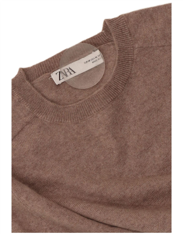 Pulover ZARA pentru damă, cu gât turnut, maro mediu, UK 12