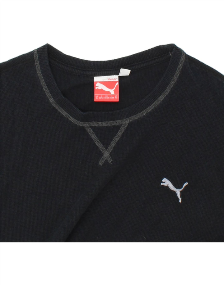 PUMA Mens T-Shirt Top XL Black Vintage Puma and Second-Hand Puma from Messina Hembry 