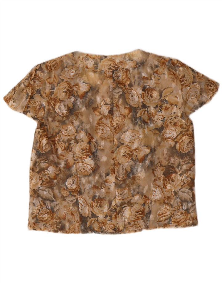 Bluză crop pentru femei VINTAGE Top IT 42 Medium Bej Floral