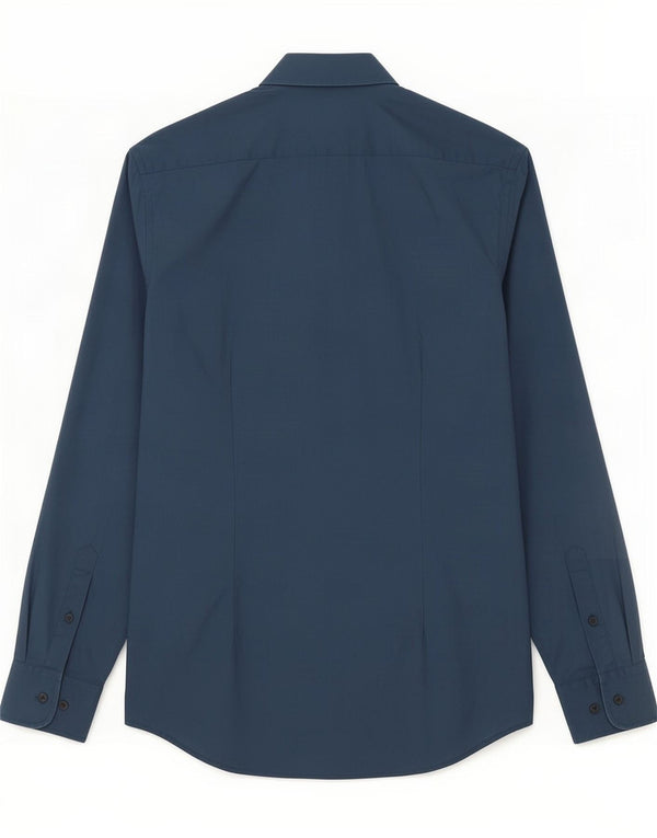 Cămașă Slim Fit Calvin Klein pentru bărbați, bumbac albastru mediu