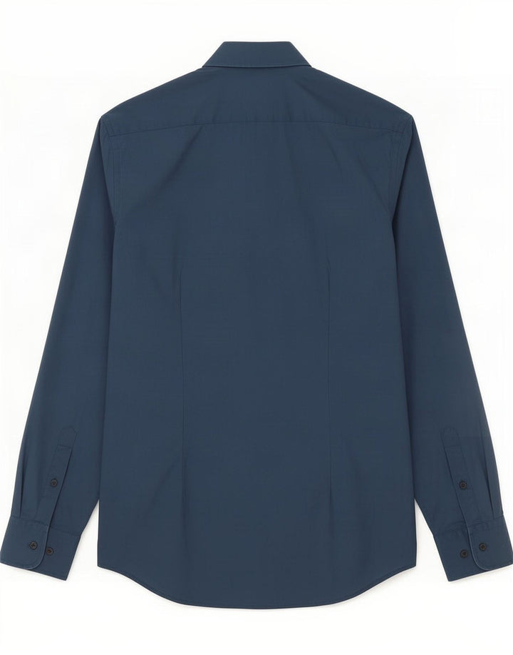Cămașă Slim Fit Calvin Klein pentru bărbați, bumbac albastru mediu