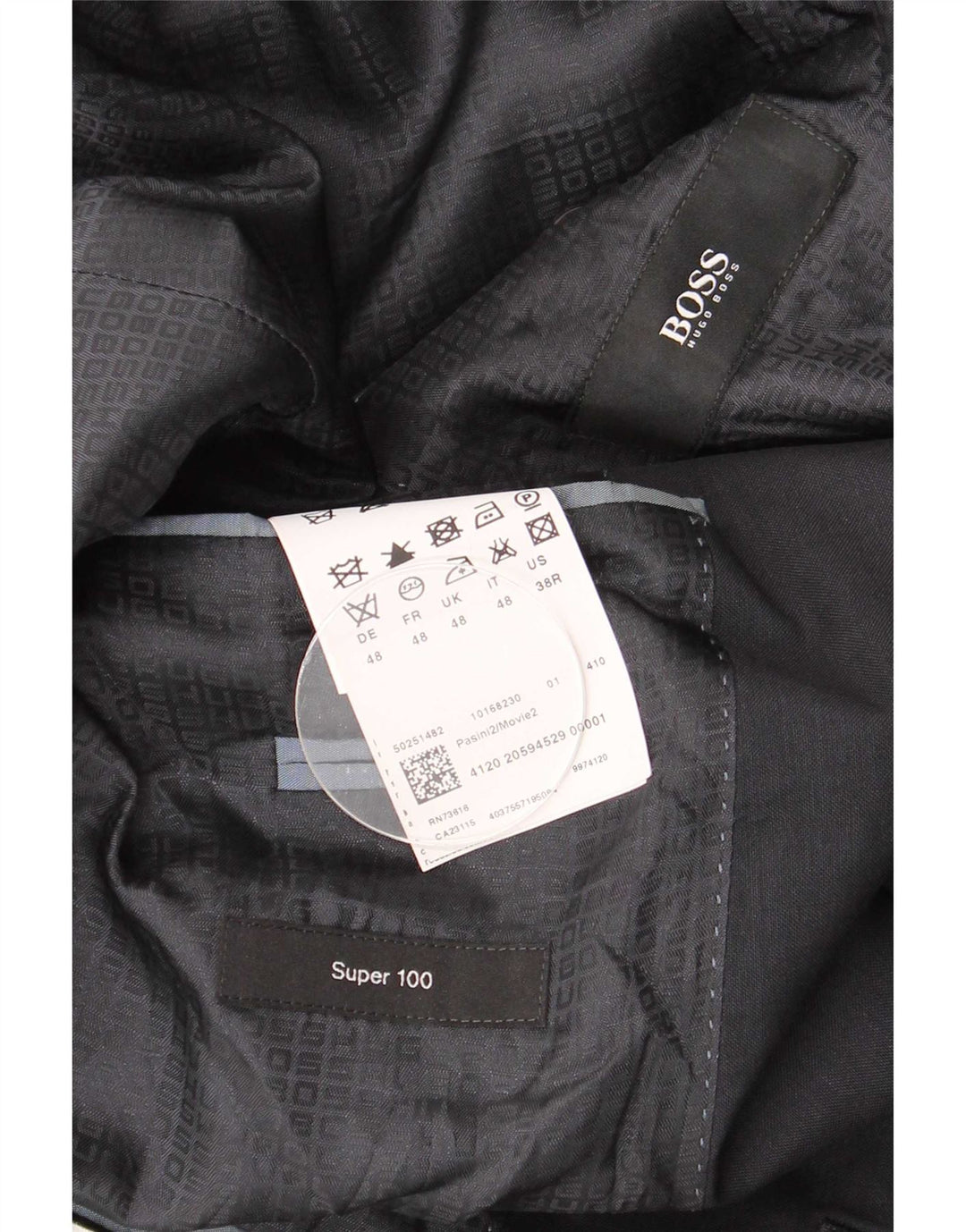 Blazer pentru bărbați Hugo Boss cu 2 nasturi EU 48 Mediu Lână virgină bleumarin