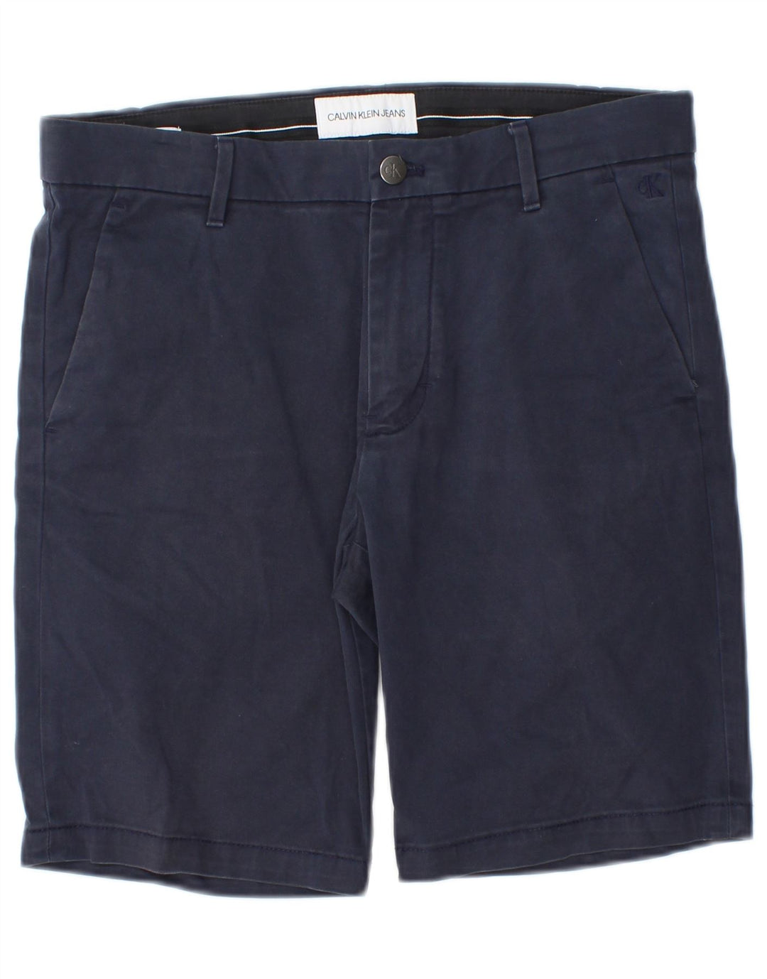 Pantaloni scurți chino pentru bărbați Calvin Klein W30, bumbac albastru bleumarin mediu