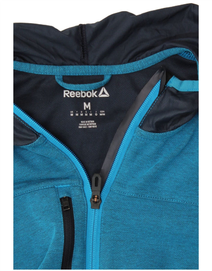 Pulover Reebok pentru bărbați, cu fermoar 1/4, poliester, albastru mediu