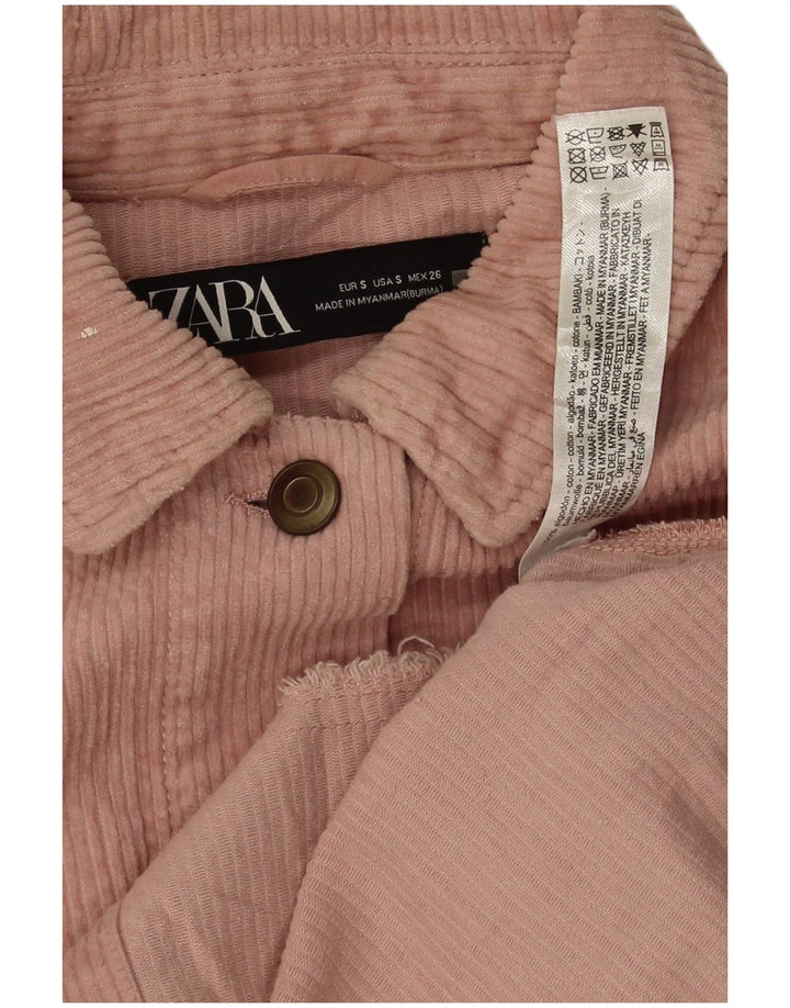 Cămașă oversize din velur pentru femei Zara UK 10 Mic roz
