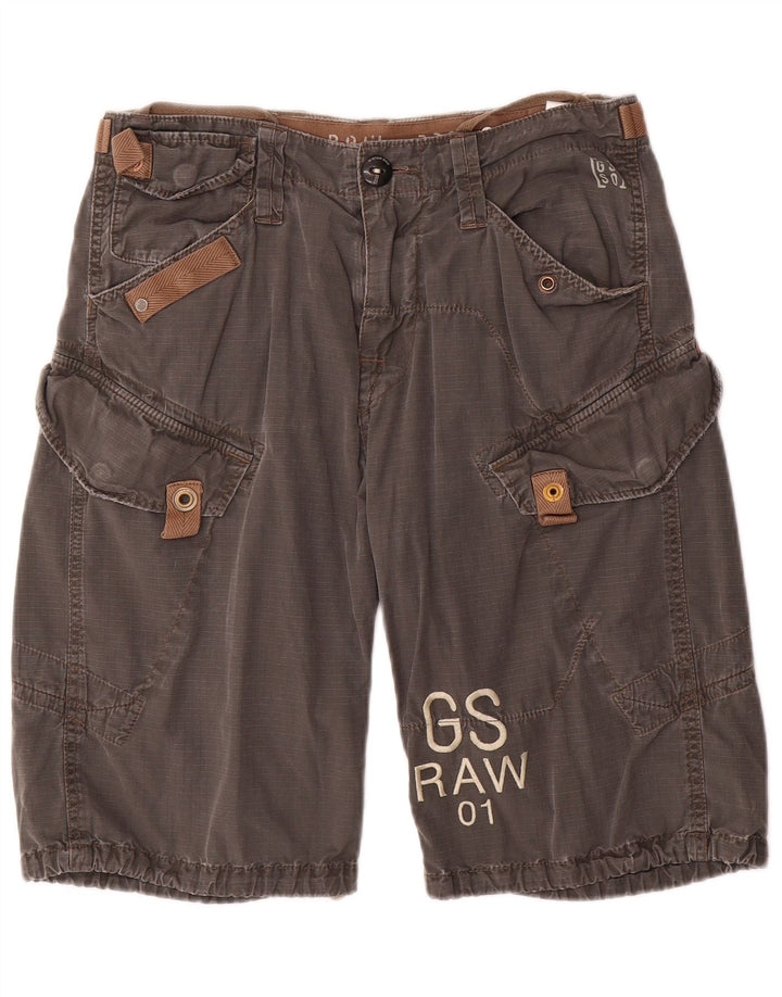 Pantaloni scurti cargo grafic G-Star pentru bărbați W32 bumbac gri mediu