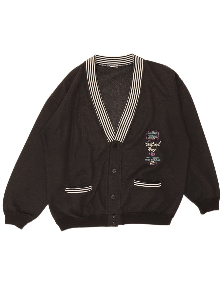 Pulover Cardigan Vintage pentru bărbați, mediu negru