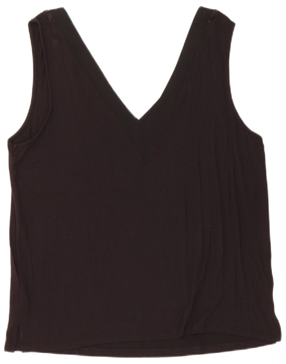 WAREHOUSE Crop Vest Top pentru femei UK 14 Medium Black Viscose