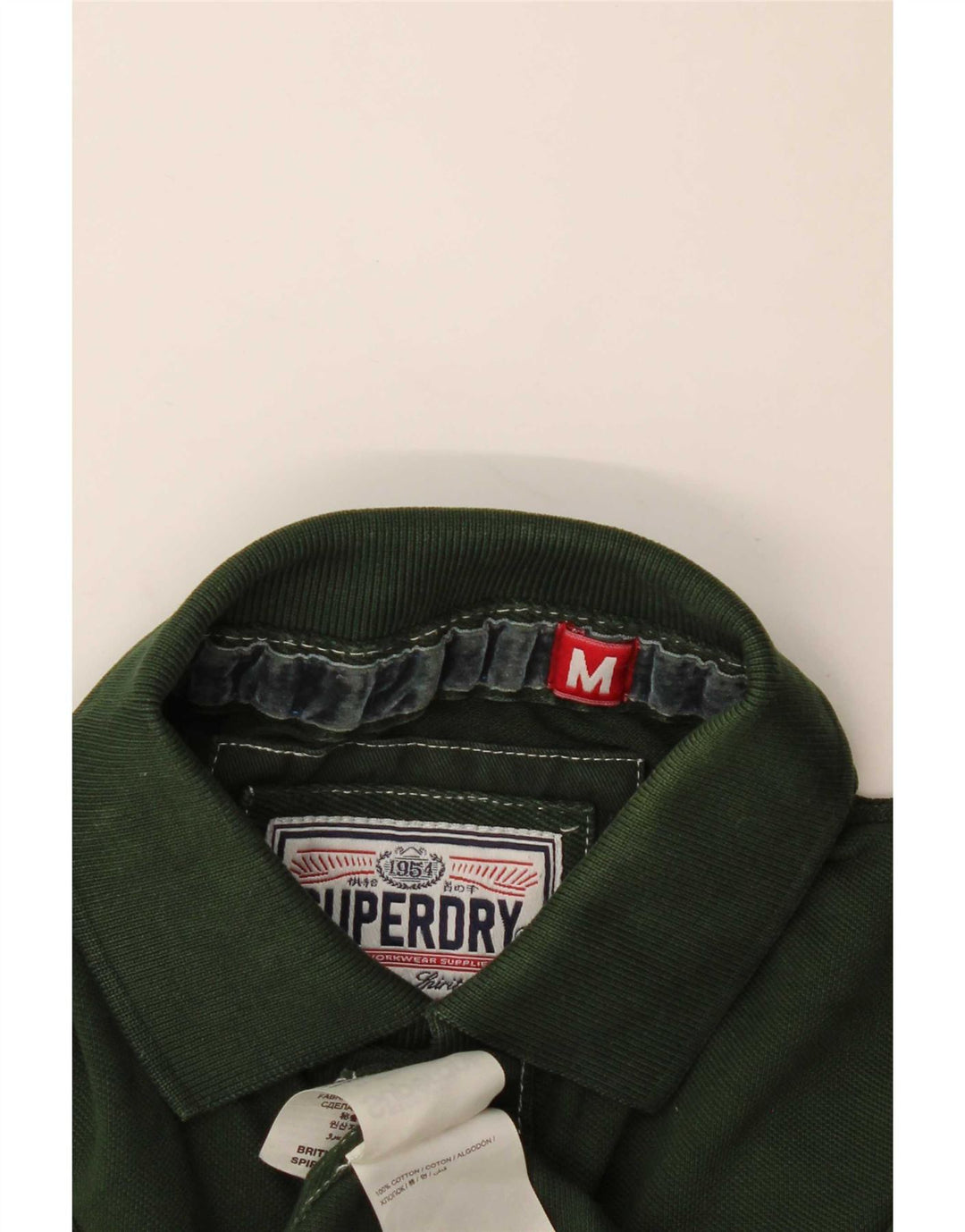 Tricou polo pentru bărbați Superdry, bumbac verde mediu