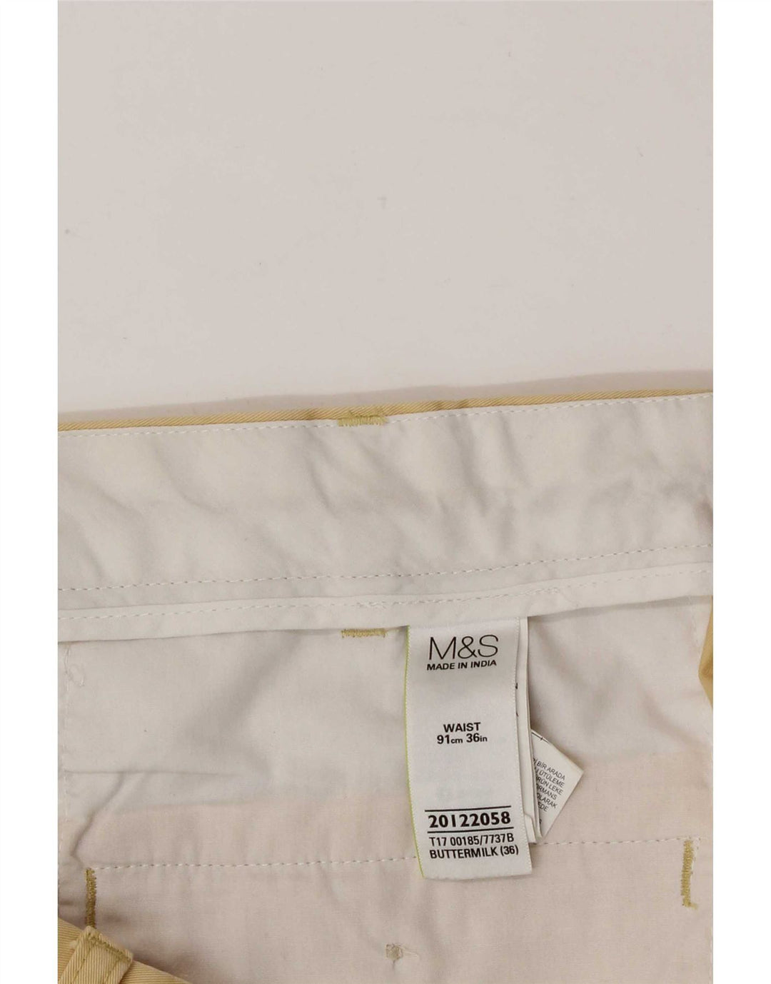 Pantaloni scurți chino pentru bărbați Marks & Spencer W36, bumbac galben mare