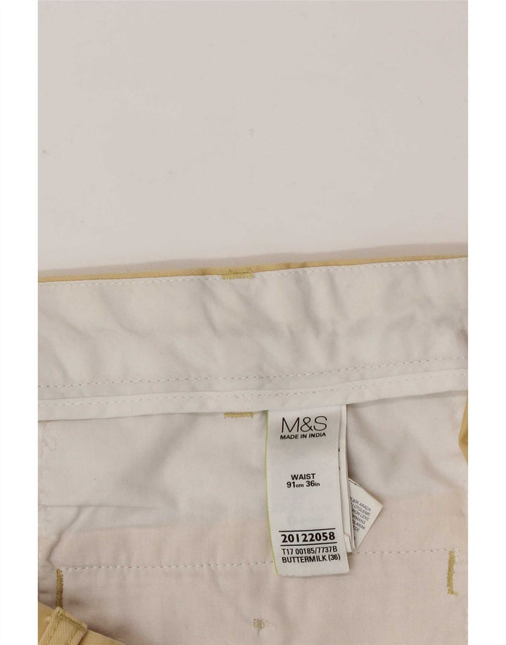 Pantaloni scurți chino pentru bărbați Marks & Spencer W36, bumbac galben mare