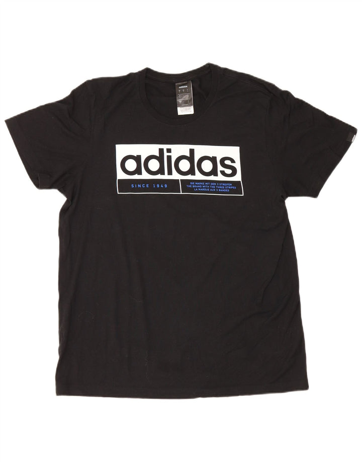 Tricou grafic Adidas pentru bărbați Top mediu negru bumbac