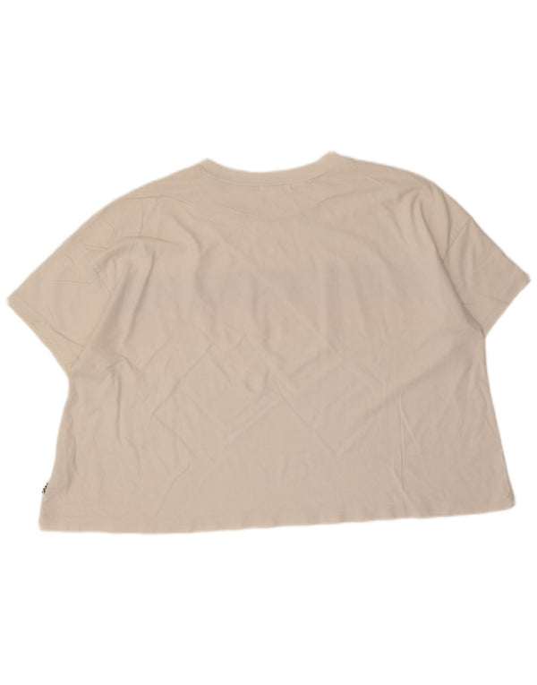 Tricou cu grafic crop Vans pentru femei Top UK 14 Medium Off White Striped