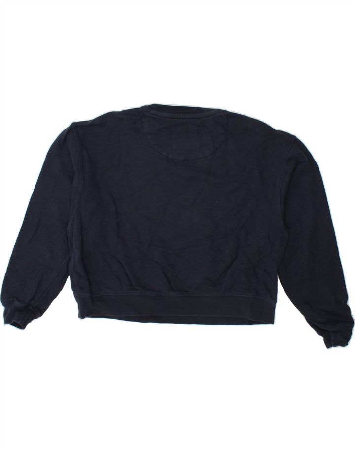 JACK WILLS Womens Oversized Crop Sweatshirt Jumper UK 14 Large  Navy Blue Vintage Jack Wills and Second-Hand Jack Wills from Messina Hembry 