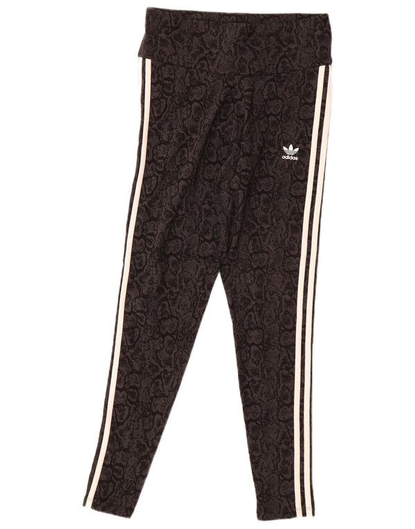 Leggings pentru femei Adidas UK 12/14 Medium Black Animal Print Bumbac