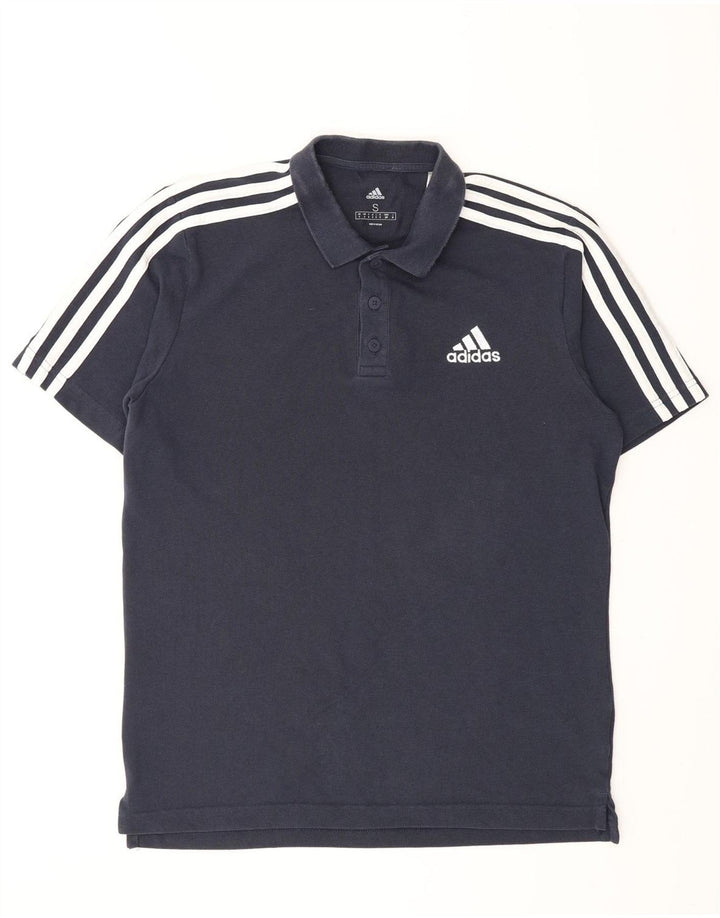 Tricou polo pentru bărbați Adidas mic, albastru bleumarin, bumbac
