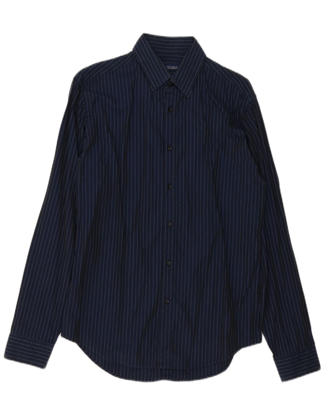 Cămașă Bărbați Zara Mediu Bleumarin, Bumbac Pinstripe