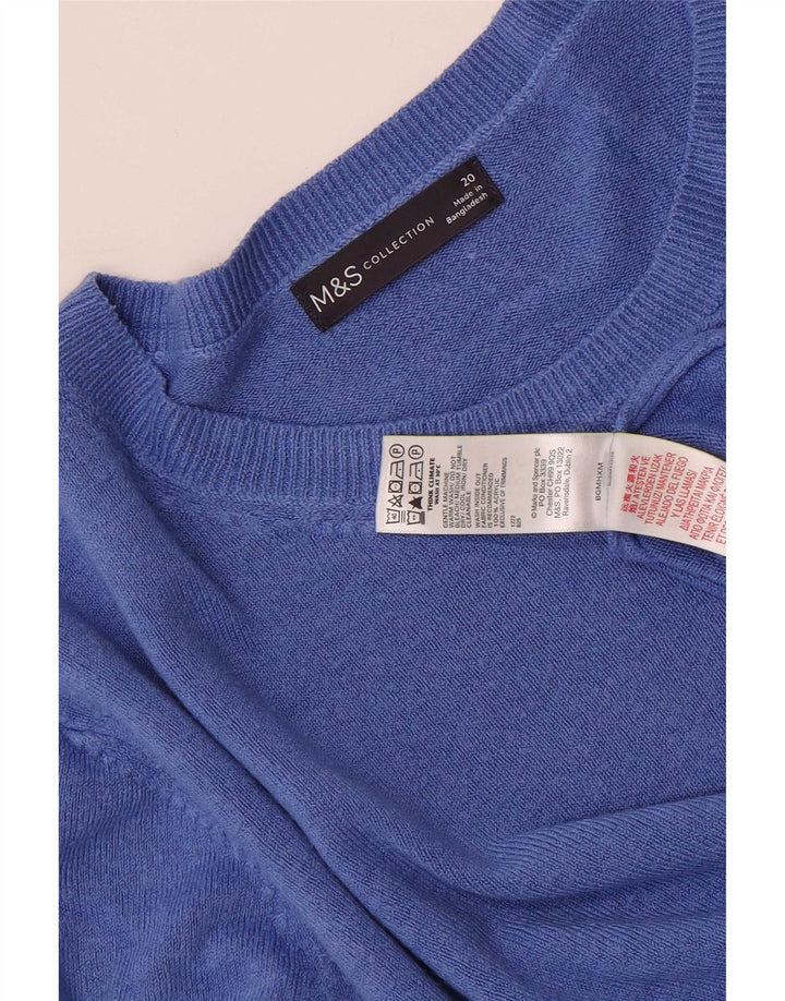 Pulover pentru femei Marks & Spencer cu decolteu triplu UK 20 2XL Albastru