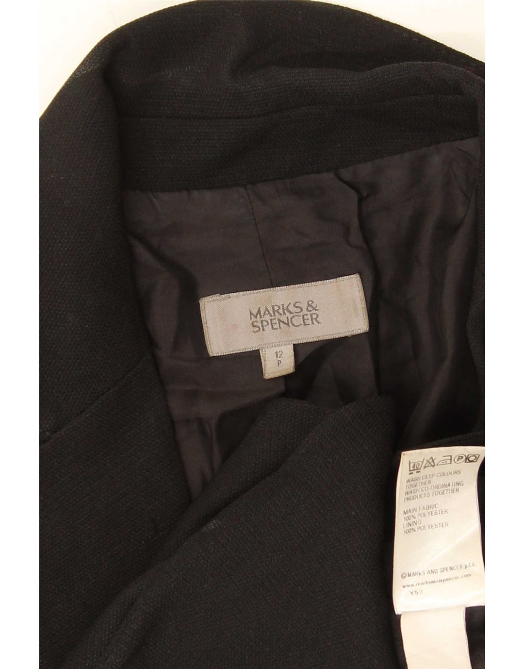 Jachetă pentru femei Marks & Spencer cu 1 nasture, UK 12 Poliester mediu negru