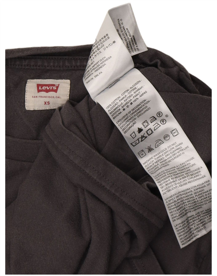 Top pentru femei LEVI'S cu mânecă lungă UK 6 XS bumbac gri