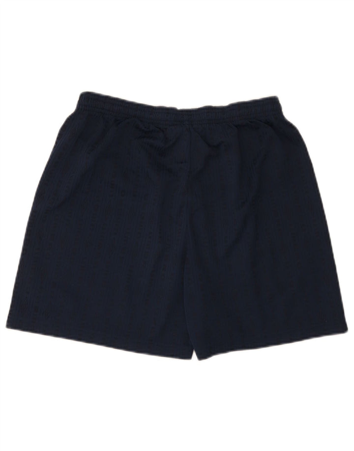 Pantaloni scurți sport grafic Umbro pentru bărbați, poliester cu dungi medii bleumarin