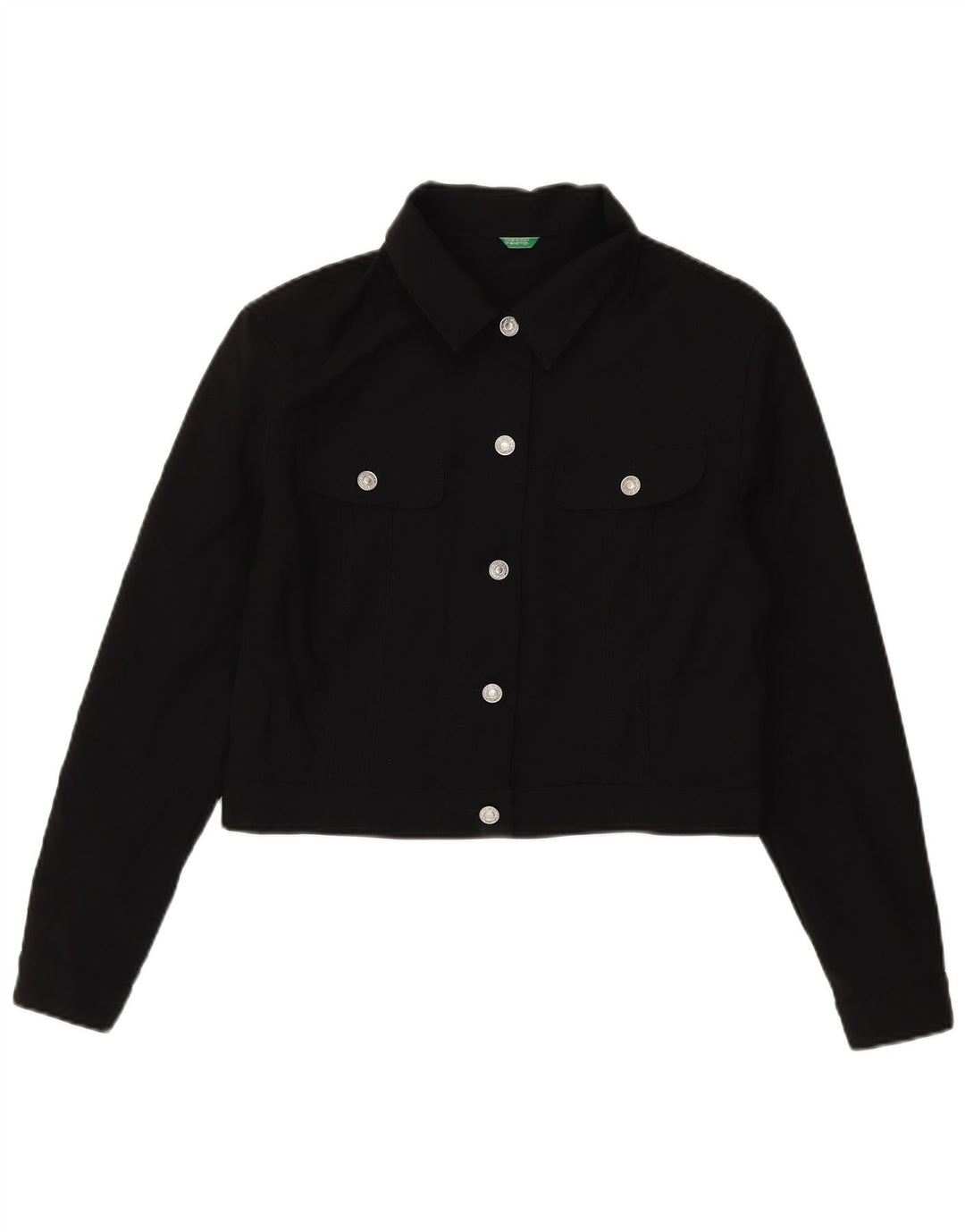 Jachetă Bomber Crop pentru femei Benetton UK 14 Poliester negru mare
