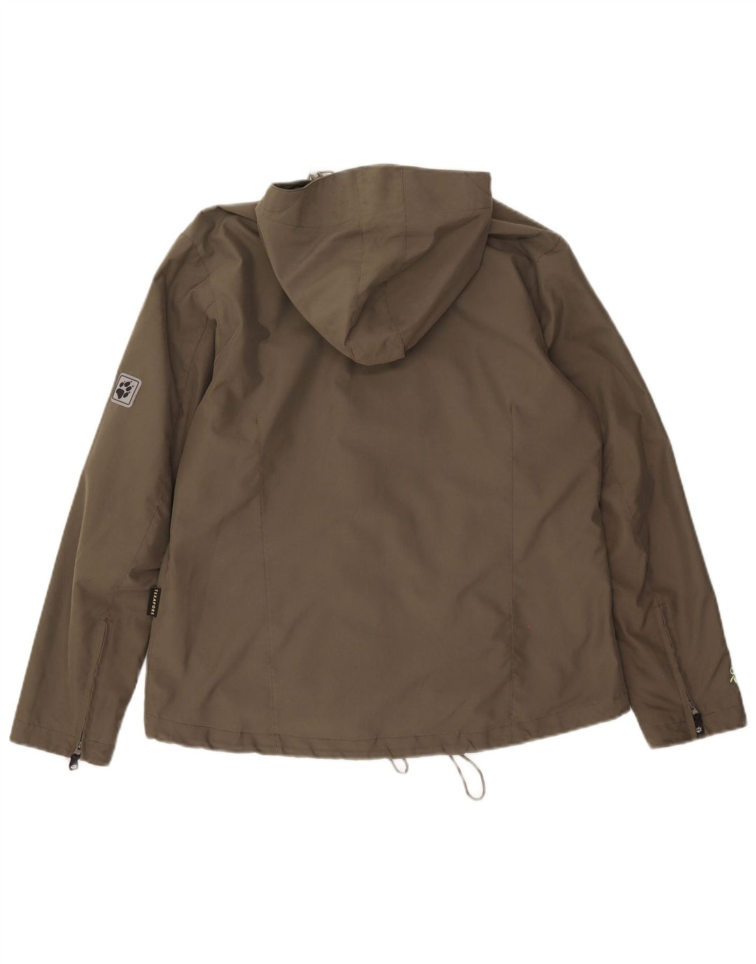 Jack Wolfskin Jachetă de ploaie cu glugă pentru femei Marea Britanie 14/16 Poliester kaki mare