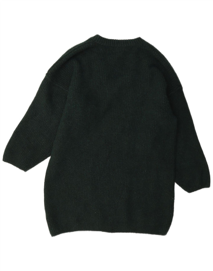 Pulover Topshop pentru femei cu paragate cu decolteu în V UK 14 Poliester verde mediu