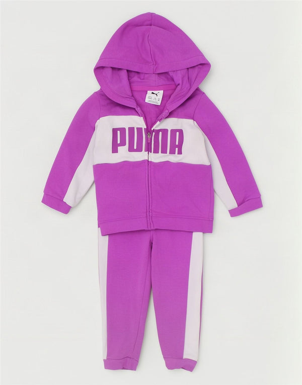 Trening Puma pentru fetițe, cu grafică, 9-12 luni, mov, bloc de culoare