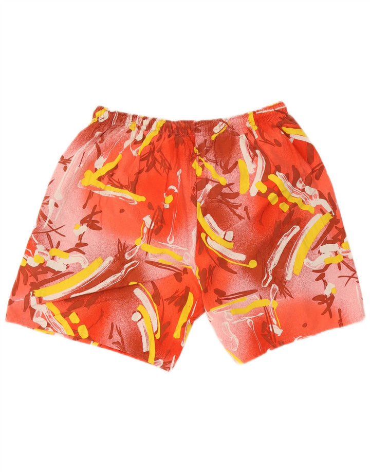 Pantaloni scurți de înot vintage pentru bărbați cu model abstract IT 52 XL bumbac roșu