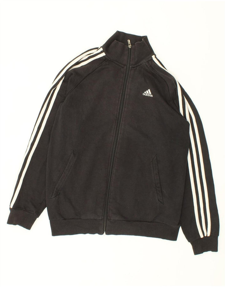 ADIDAS Boys Tracksuit Top Jacket 13-14 Years Black Cotton Vintage Adidas and Second-Hand Adidas from Messina Hembry 