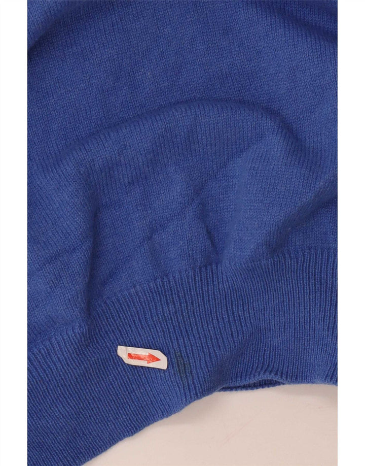 Pulover pentru bărbați Fred Perry, cu fermoar, lână albastră