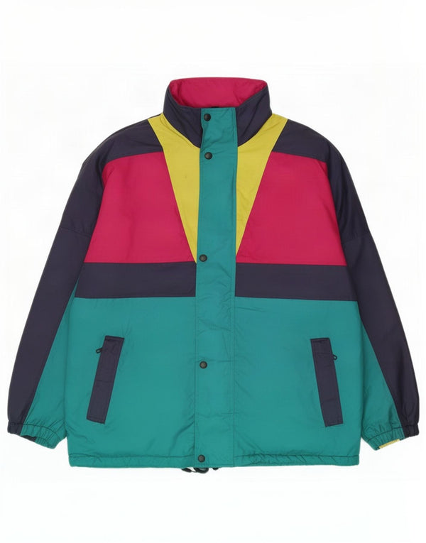 O'Kief Mens Loose Fit Tracksuit Top Jacket Large Blue Colourblock Nylon