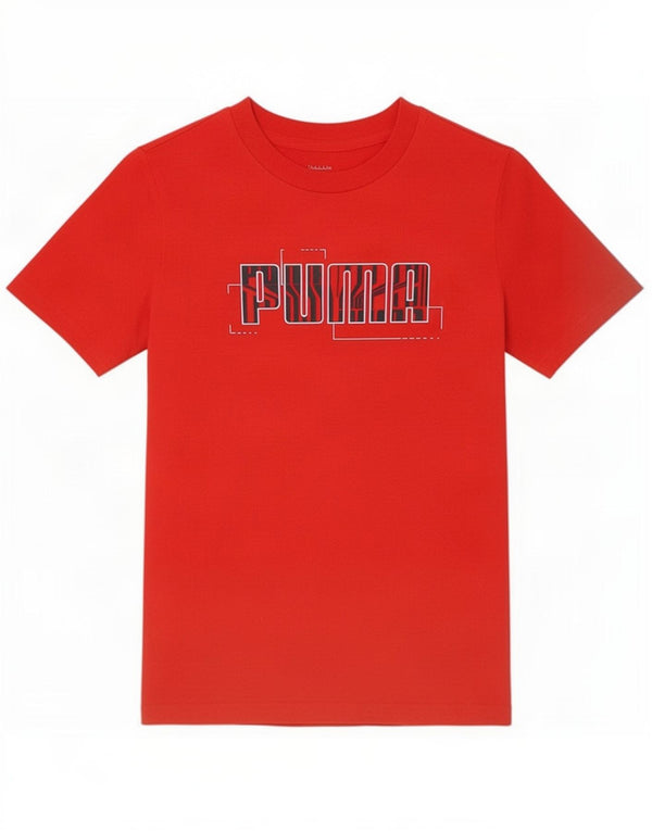 Tricou grafic Puma pentru băieți Top 11-12 ani bumbac roșu
