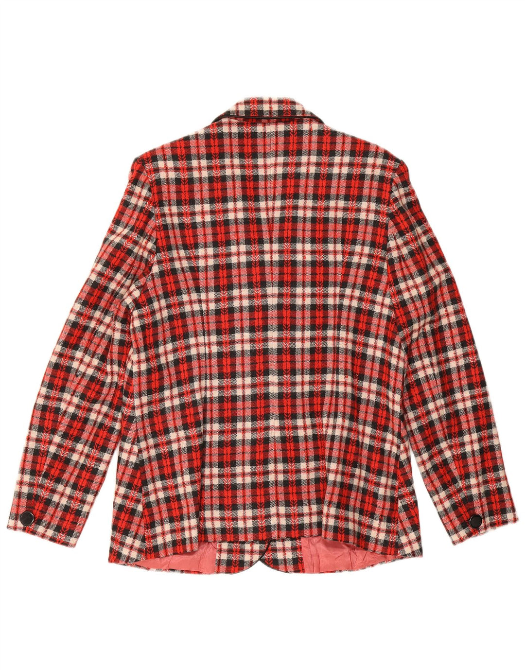 Blazer Vintage pentru femei cu 3 nasturi, UK 12 Medium Red Check
