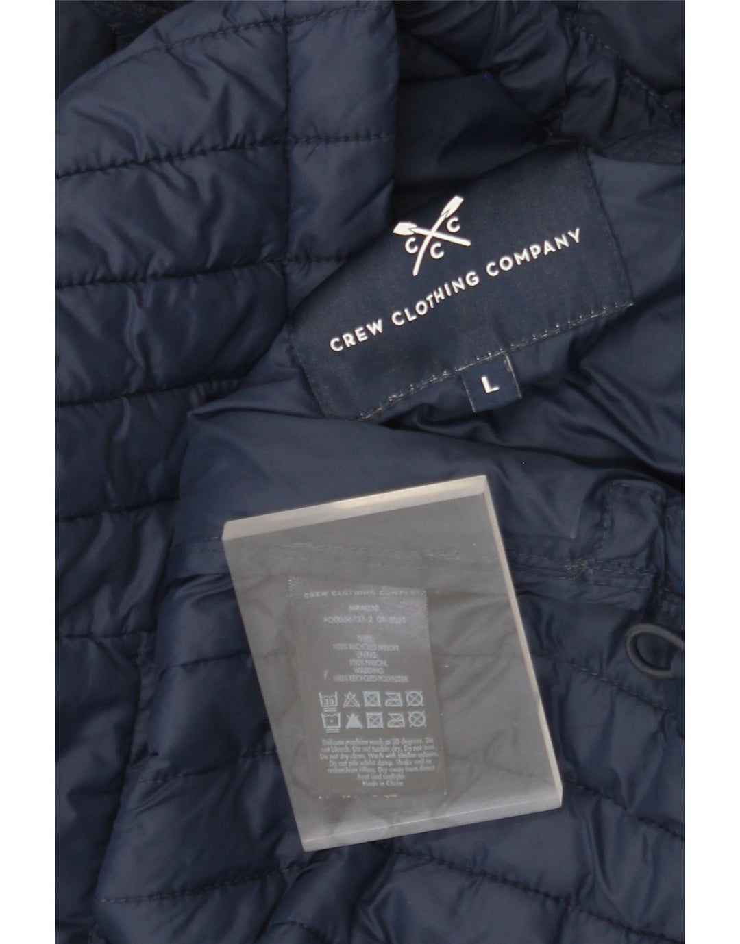 Jachetă căptușită cu glugă pentru bărbați J. CREW UK 40 mare nailon bleumarin