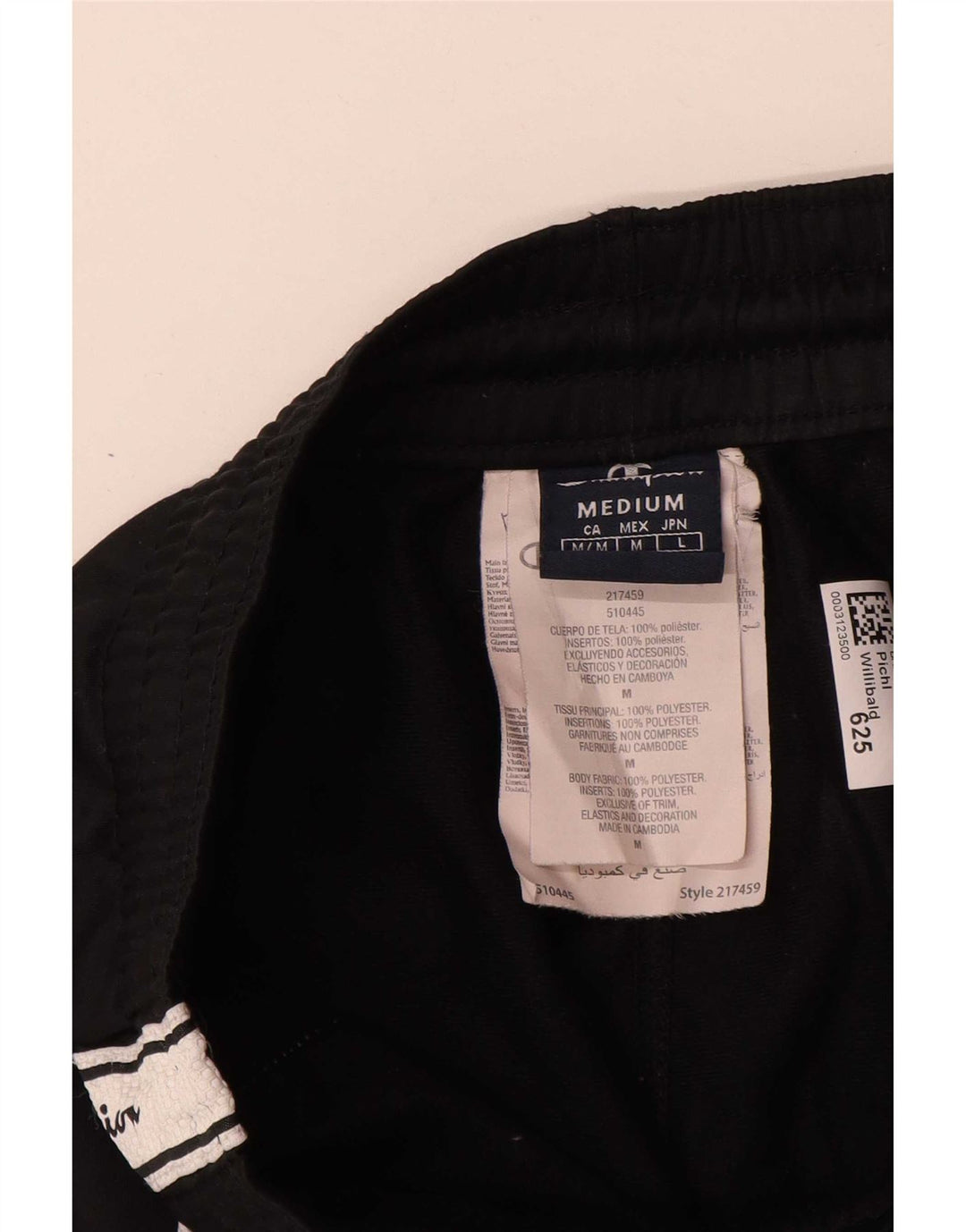 Pantaloni de trening grafic pentru bărbați Champion, negru mediu, poliester bloc de culoare