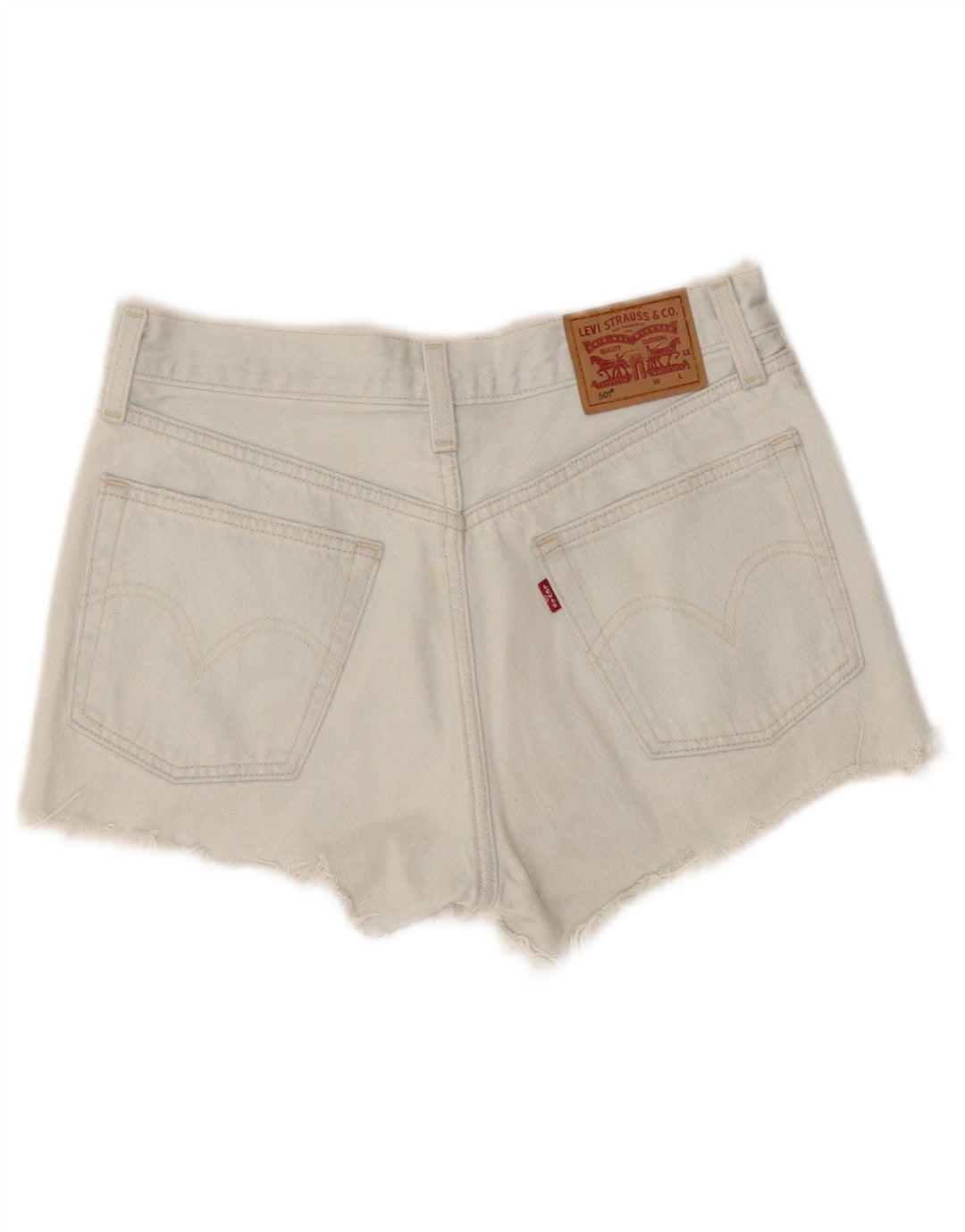 Pantaloni scurți Levi's 501 din denim distressed W26 Small Blue Bumbac