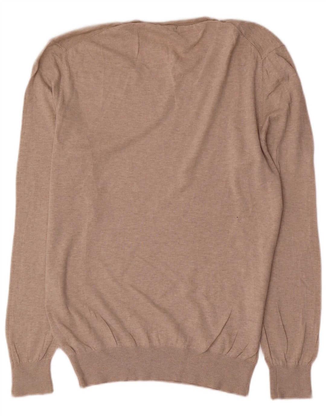 Massimo Dutti Pulover pentru bărbați cu decolteu în V, mare, bej, bumbac