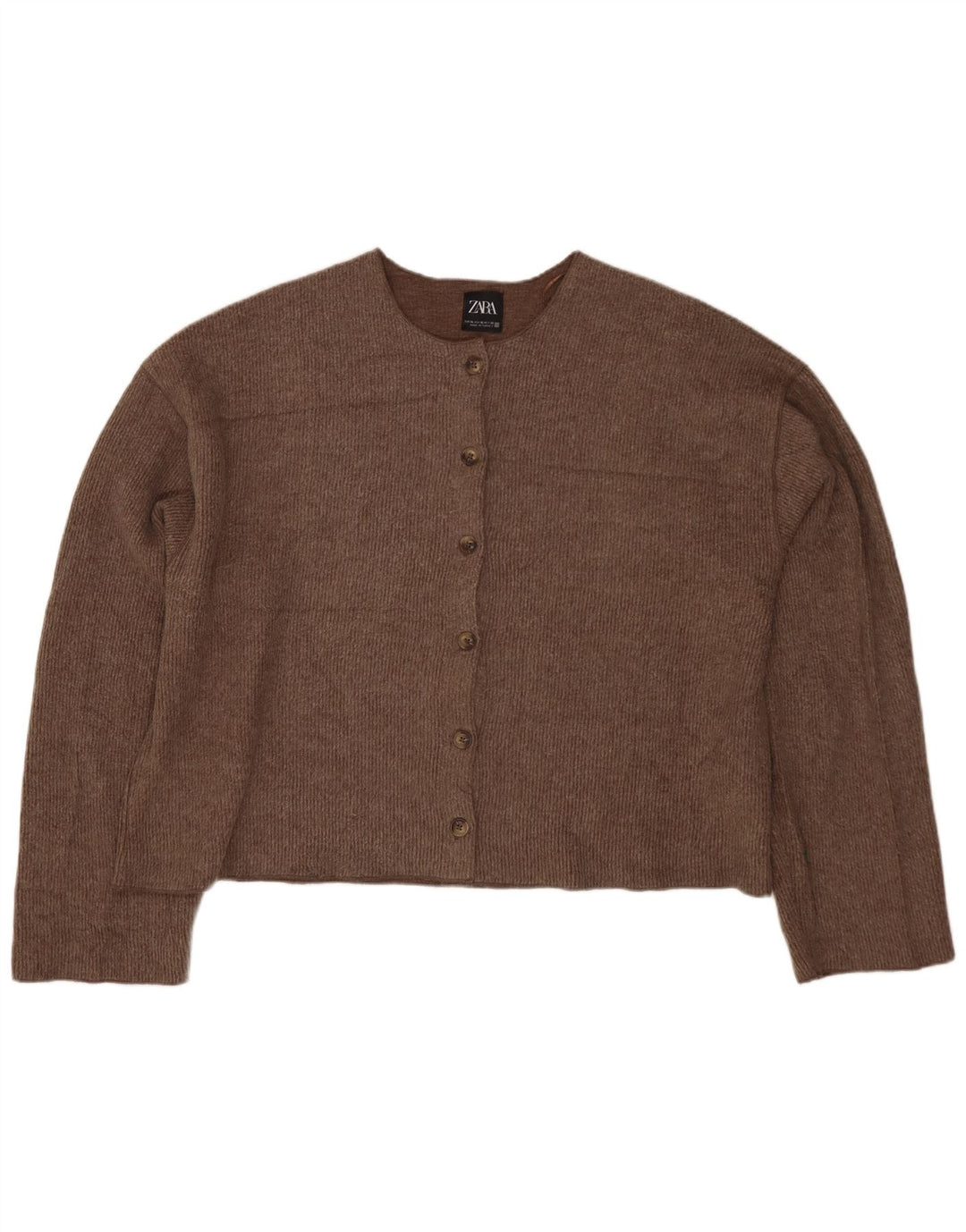 Pulover cardigan pentru femei Zara UK 18 XL Maro Poliester